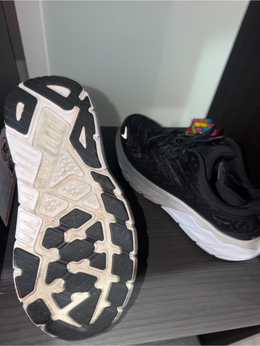 Hoka Kids Black and White Sneakers